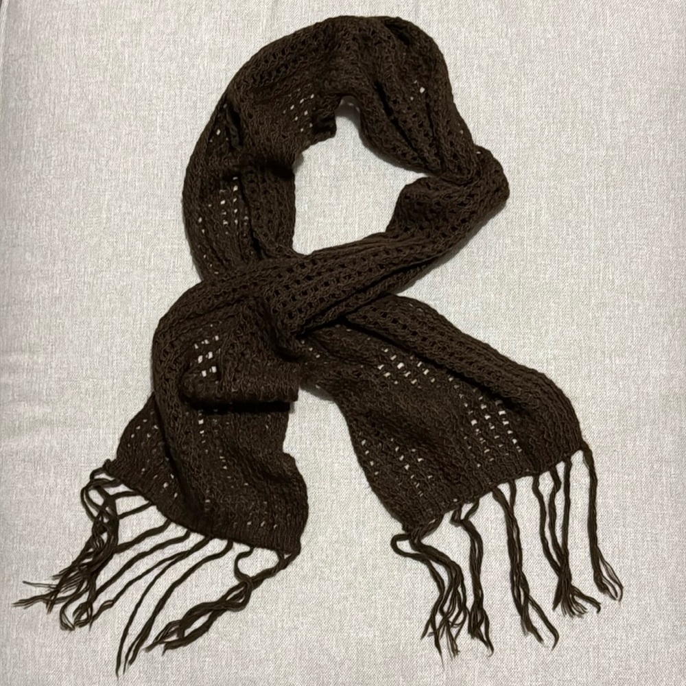 NWOT Alpaca Knit Scarf-Choc Brown